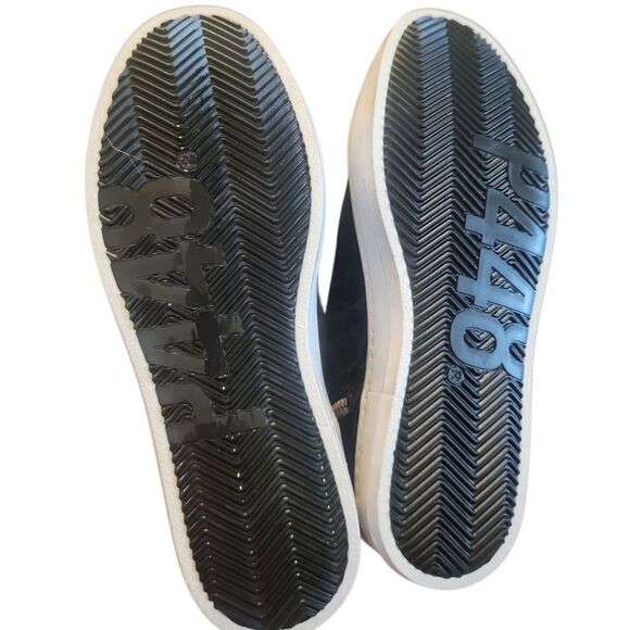 P448 Skater Womens Sneaker Black Brown Faux Leather Handmade Italy US 8.5 NIB - Picture 8 of 15